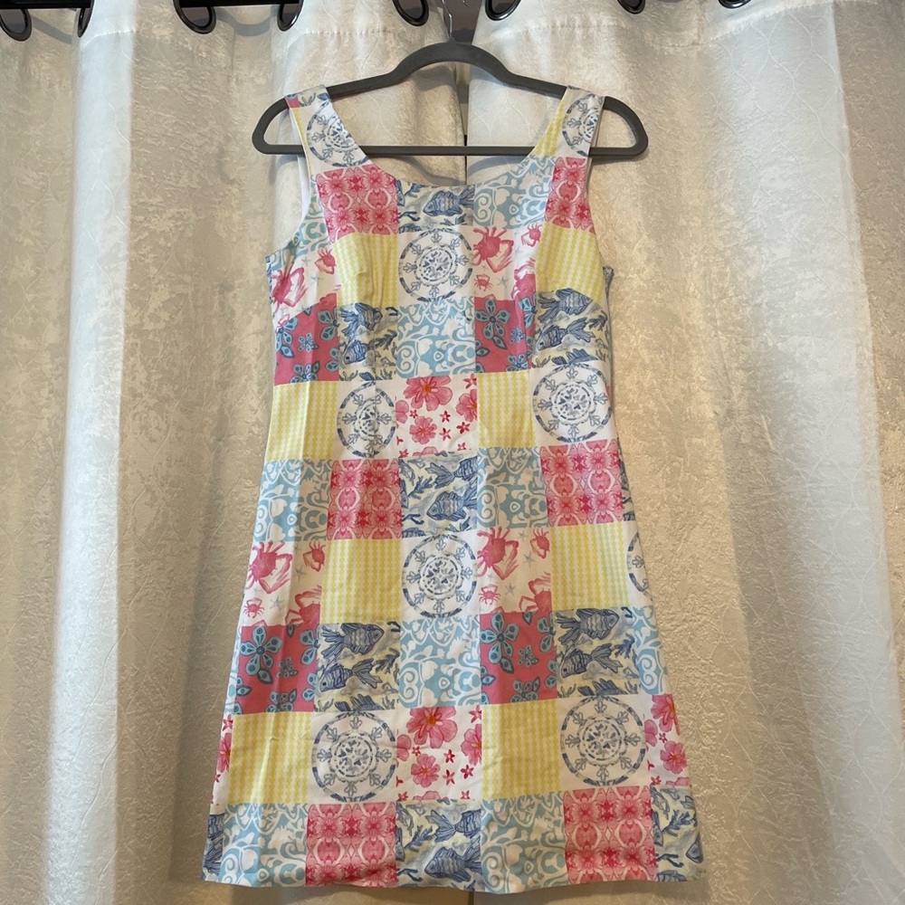 Colorblock Patchwork Summer Shift Dress - image 1